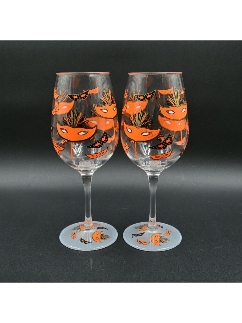 Lolita Masquerade Too Hand Painted Plastic Wine Glasses Set of 2  Halloween